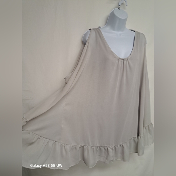 Miso L Swing Tunic Sheer Overlay Lined And Not See Thru New - Picture 3 of 6